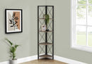 4-Tier Corner Bookshelf with Marble Look and Metal Frame by HouseOfZazla