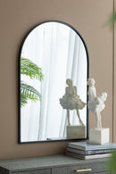 24" x 36" Black Arched Mirror with Metal Frame, Wall Mirror for Living Room Bedroom Entryway