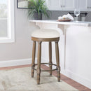 360° Swivel Wooden Barstools With Upholstered Seat, Counter Height (Set of 2) by HouseOfZazla