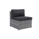 7-Piece Patio Furniture Set w/Retractable Canopy Wicker Rattan Sectional Sofa Set Patio Furniture with Washable Cushions for Lawn, Garden, Backyard, Poolside Grey wicker + Black Cushion