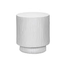 Round Accent Table, Indoor Outdoor - White