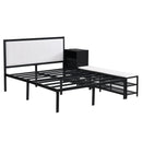 Platform Bed With 2 Tier Storage Shelves, Storage Cabinet by HouseOfZazla