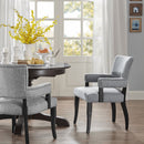 Elegant Arm Dining Chair With Brass Nail Head Detailing by HouseOfZazla