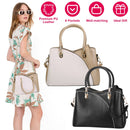 Women Handbags Chic Tote Bags for Ladies Medium-sized Leather Satchel Crossbody Bag with Stylish Stitching Detachable Strap