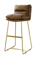 Alsey - Bar Chair - Saddle Brown Top Grain Leather