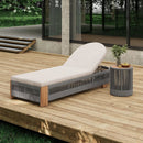 Outdoor Rope Chaise Lounge Set with Teak Look Side Table by HouseOfZazla