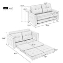 59.4" Loveseat Sofa with Pull-Out Bed Modern Upholstered Couch with Side Pocket for Living Room Office, Blue