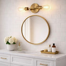 Reverie - Double Lights Bathroom Wall Sconce Over Mirror - Clear / Gold by HouseOfZazla
