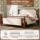 King Size Upholstered Platform Bed with Button Tufted Headboard by HouseOfZazla