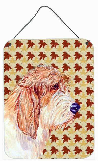 Petit Basset Griffon Vendeen Fall Leaves Portrait Wall or Door Hanging Prints