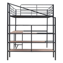 Loft Bed With Desk And Lateral Storage Ladder by Unique Piece Furniture