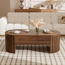 Lift Top Coffee Table With Hidden Compartment, Modern Oval Lift Tabletop For Home Living Room by HouseOfZazla