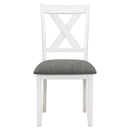 6 Piece Dining Table Set Wood Dining Table and chair Kitchen Table Set with Table, Bench and 4 Chairs, Rustic Style, White+Gray