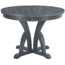 5-Piece Farmhouse Round Pedestal Extending Dining Table Set Extendable Kitchen Table Set with 15.8" Removable Leaf and Ladder Back Dining Chairs for Small Places, Black