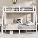 Metal Twin over Full Bunk Bed for Teens and Adults,Space-Saving/Noise Reduced/No Box Spring Needed, White