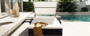 U_STYLE Outdoor Steel Frame Sun Lounger with Adjustable Backrest by HouseOfZazla
