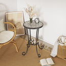 Patio Side Table with Shelf, Brown and Black by HouseOfZazla