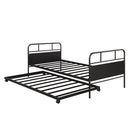 Twin Size Daybed Platform Bed Frame With Trundle Built In Casters - Black by HouseOfZazla