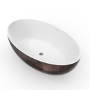 67 Inch Freestanding Solid Surface Soaking Bathtub
