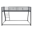 Metal Floor Bunk Bed With Sloped Ladder, Space Saving Design