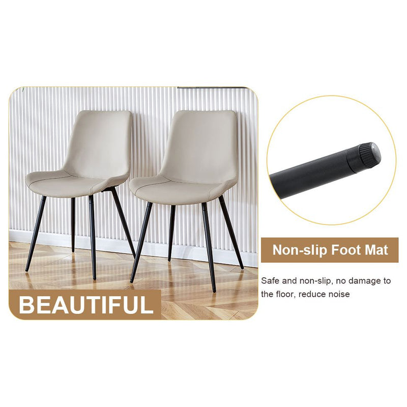 Table and chair set.Cozy Modern MDF Dining Set -67'x35.4' with 4 Gray  Artificial Leather Chairs With Curved Widened Cushion Design.Suitable for restaurants, kitchens, dining rooms,etc.