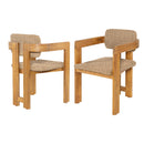 Outdoor Acacia Wood Dining Chair Set of 2