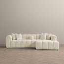 Beatrice - Modern Tufted Right Sectional Sofa - Ivory by HouseOfZazla