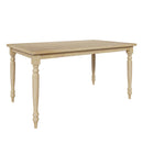 6-peice Dining Set with Turned Legs, Kitchen Table Set with Upholstered Dining Chairs and Bench,Retro Style, Natural