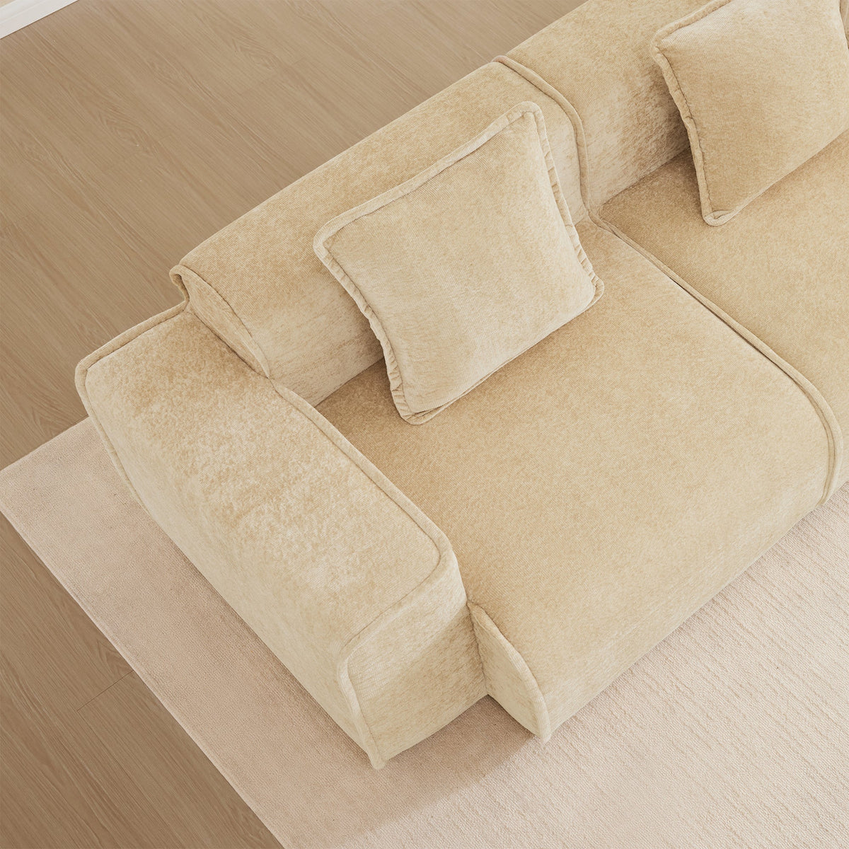 Armless Sofa Velvet-Light Camel, photo 4 of 9