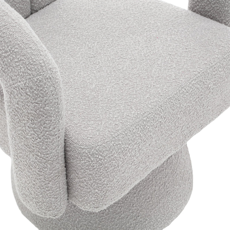 360 Degree Swivel Cuddle Barrel Accent Chairs, Round Armchairs with Wide Upholstered, Fluffy Fabric Chair for Living Room, Bedroom, Office, Waiting Rooms