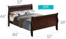 Louis Phillipe - Panel Sleigh Bed