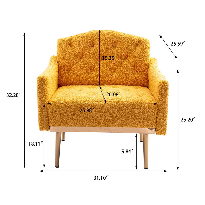 Accent Chair, leisure single sofa with Rose Golden feet