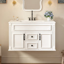 36 Inch Wall Mounted Bathroom Cabinet with Ceramic Sink and Drawers by HouseOfZazla