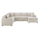 Oversized Sectional U-Shaped Sofa With Chaise Lounge And Three Soft Throw Pillows by Unique Piece Furniture