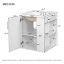Wall Mounted Bathroom Cabinet With Side Shelf Combo, Vanity With Sink - White by HouseOfZazla