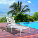 Aluminum Lounge Chair with Wheels & 3-Position Reclining Backrest