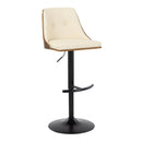Gianna - Mid Century Modern Adjustable Barstool, Swivel With Rounded T Footrest (Set of 2)
