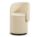 Barrel Chair, Built In Storage, 360° Swivel - Beige by HouseOfZazla