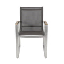 Poetic Outdoor Dining Chair with Faux Wood Arms and Aluminum Frame (Set of 2) by HouseOfZazla