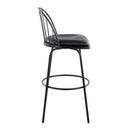 Riley - Claire Farmhouse Fixed Height Barstool With Swivel With Round Footrest (Set of 2) by HouseOfZazla