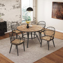 Industrial Inspired Indoor Dining Chair With Metal Legs And Birch (Set of 2) - Black / Natural by HouseOfZazla