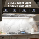 48" Range Hood Insert, 1200 CFM Stainless Steel Ducted Vent Hood Insert with Dimmable LED Lights - NX-19IS-48