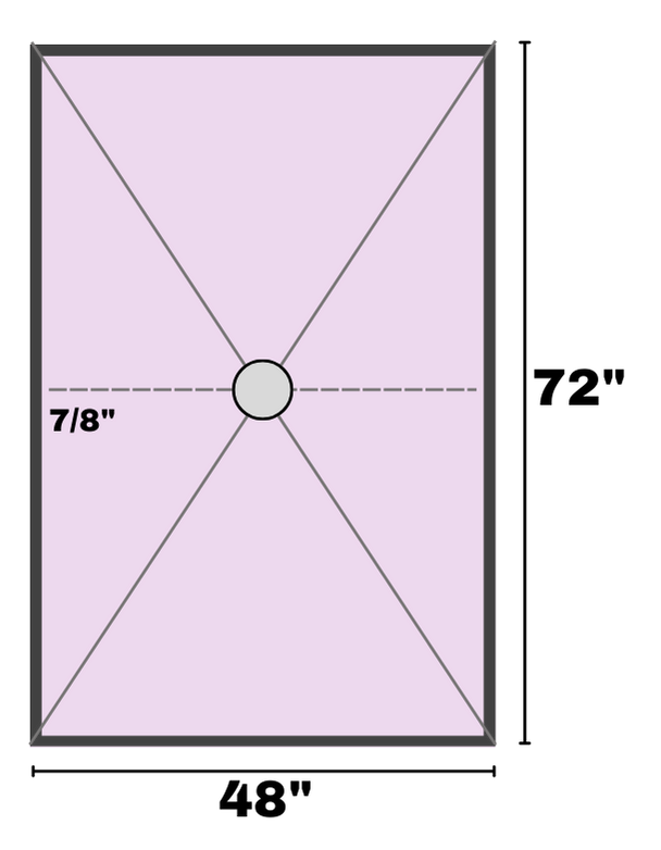 GURU W-S heavy duty shower tray four slopes for square drains
