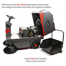 49-Inch Heavy-Duty Electric Industrial Ride-On Floor Sweeper With Dust Bin, 1400W (SAK18436)