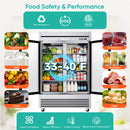 49-Inch Upright Commercial Reach-In Display Refrigerator (SAK16785)