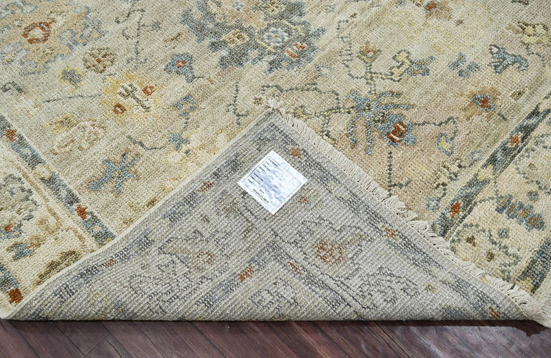 6x9 LoomBloom Beige, Light Gray Hand Knotted 100% Wool Turkish Oushak Traditional Oriental Area Rug