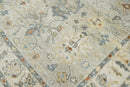 6x9 LoomBloom Beige, Light Gray Hand Knotted 100% Wool Turkish Oushak Traditional Oriental Area Rug