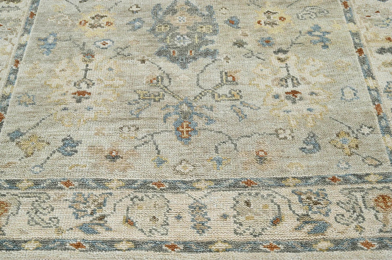 6x9 LoomBloom Beige, Light Gray Hand Knotted 100% Wool Turkish Oushak Traditional Oriental Area Rug