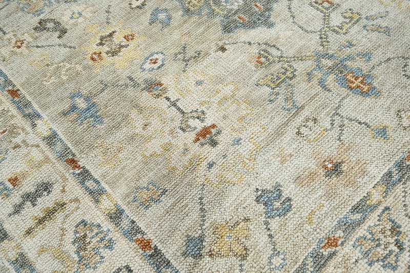 6x9 LoomBloom Beige, Light Gray Hand Knotted 100% Wool Turkish Oushak Traditional Oriental Area Rug