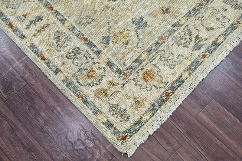 6x9 LoomBloom Beige, Light Gray Hand Knotted 100% Wool Turkish Oushak Traditional Oriental Area Rug